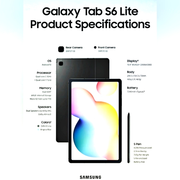 Samsung Tablets & Accessories Samsung Galaxy Tab S6 Lite Poshmark